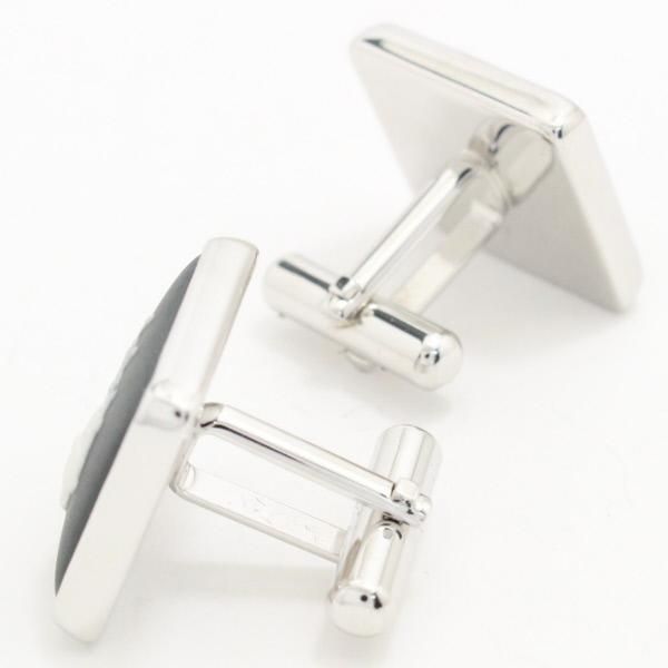 【陶華・TOHCA】シルバー・スクウェア帆船カメオ・グレーのカフス(カフリンクス/カフスボタン)