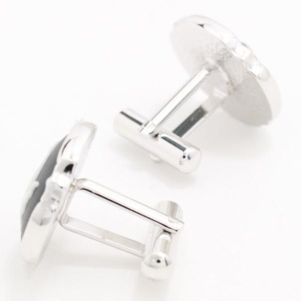 【陶華・TOHCA】シルバー・ラウンド・ペガサスカメオ・グレーのカフス(カフリンクス/カフスボタン)