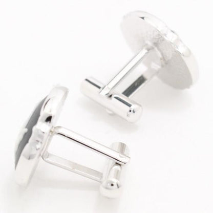 【陶華・TOHCA】シルバー・ラウンド・ペガサスカメオ・グレーのカフス(カフリンクス/カフスボタン)