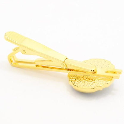 取寄品【陶華・TOHCA】ゴールド・ラウンド薔薇ローズカメオ・グレーのカフスセット(タイピンセット)