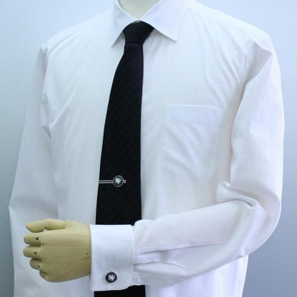 取寄品【陶華・TOHCA】シルバー・ラウンド・ペガサスカメオ・グレーのカフスセット(タイピンセット)