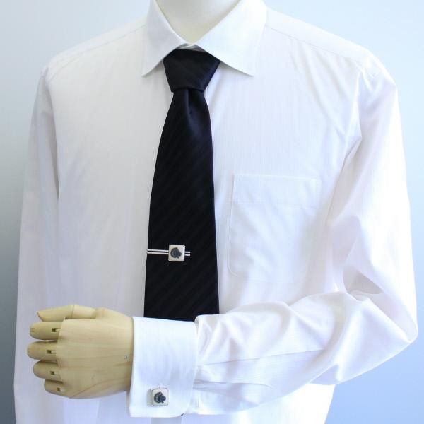 【陶華・TOHCA】シルバー・スクウェア・ライオンカメオ・ベージュのカフス(カフリンクス/カフスボタン)