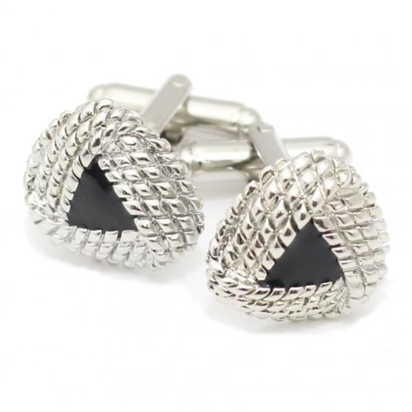 トライアングル・サラウンディドロープ・デザインのカフス(カフリンクス/カフスボタン)