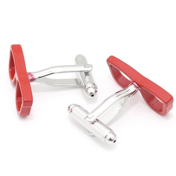 スパイシーなお洒落に赤い眼鏡・サングラスのカフス(カフリンクス/カフスボタン)