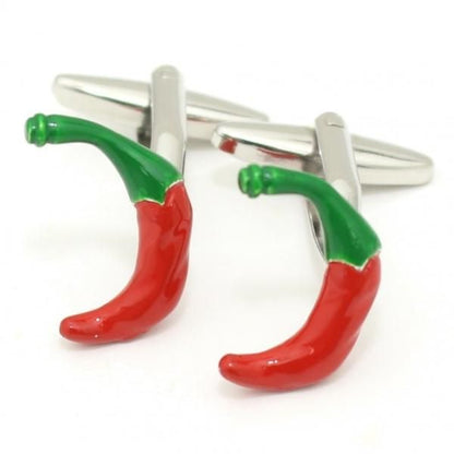 ピリリと刺激的に唐辛子・レッドチリのカフス(カフリンクス/カフスボタン)