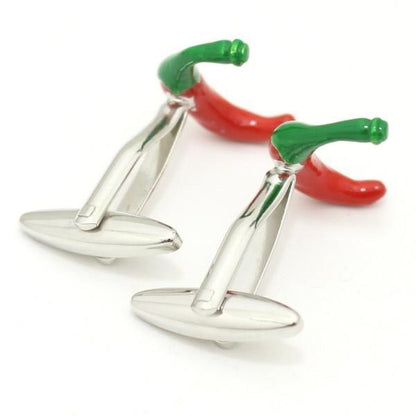 ピリリと刺激的に唐辛子・レッドチリのカフス(カフリンクス/カフスボタン)