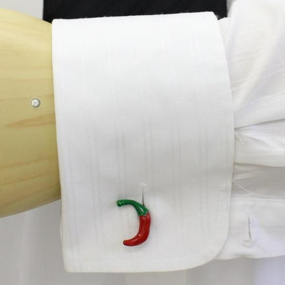 ピリリと刺激的に唐辛子・レッドチリのカフス(カフリンクス/カフスボタン)
