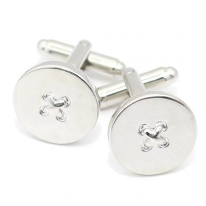 逆の発想で楽しい艶やかシルバーボタン型のカフス(カフリンクス/カフスボタン)