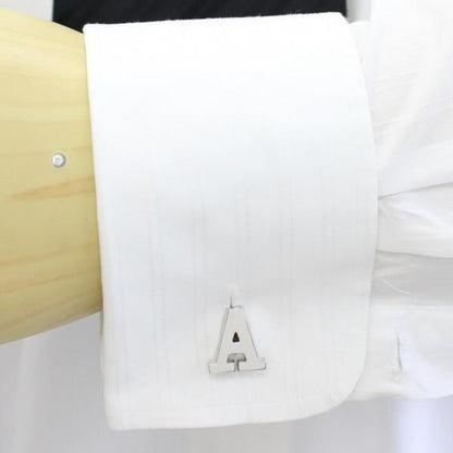 【バラ売り】シルバー・アルファベット【A】カフス(カフリンクス/カフスボタン)