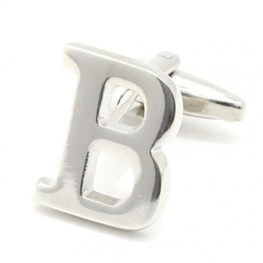 【バラ売り】シルバー・アルファベット【B】カフス(カフリンクス/カフスボタン)