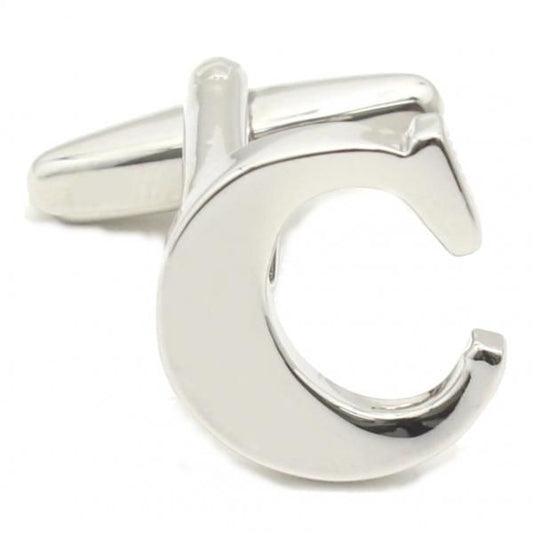 【バラ売り】シルバー・アルファベット【C】カフス(カフリンクス/カフスボタン)