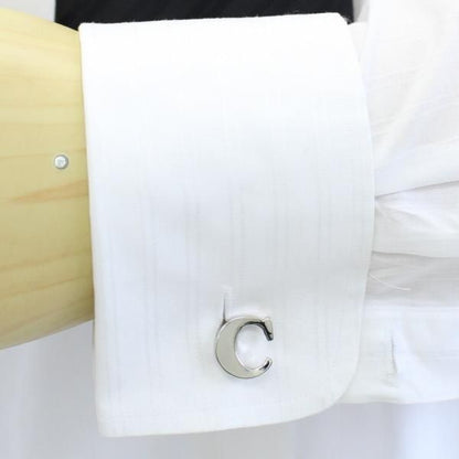 【バラ売り】シルバー・アルファベット【C】カフス(カフリンクス/カフスボタン)
