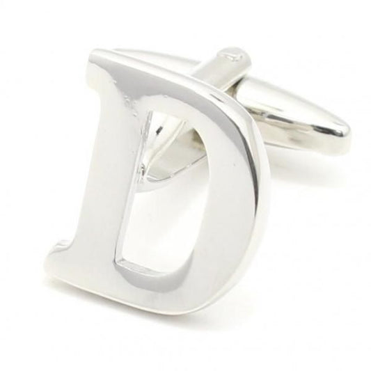 【バラ売り】シルバー・アルファベット【D】カフス(カフリンクス/カフスボタン)