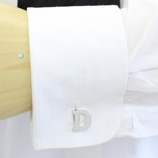 【バラ売り】シルバー・アルファベット【D】カフス(カフリンクス/カフスボタン)