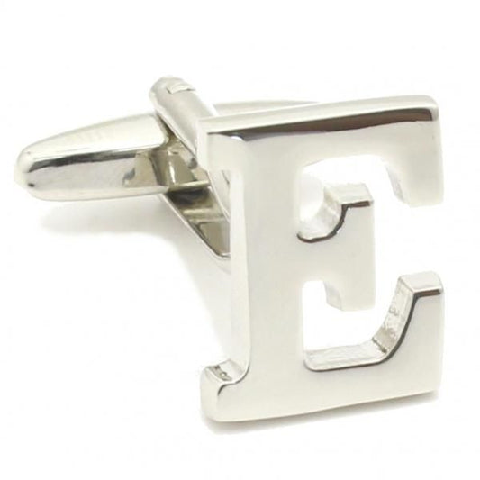 【バラ売り】シルバー・アルファベット【E】カフス(カフリンクス/カフスボタン)