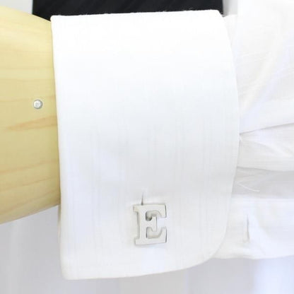 【バラ売り】シルバー・アルファベット【E】カフス(カフリンクス/カフスボタン)