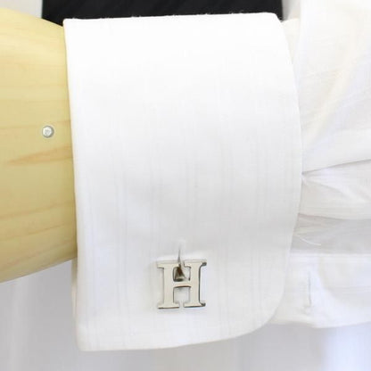 【バラ売り】シルバー・アルファベット【H】カフス(カフリンクス/カフスボタン)