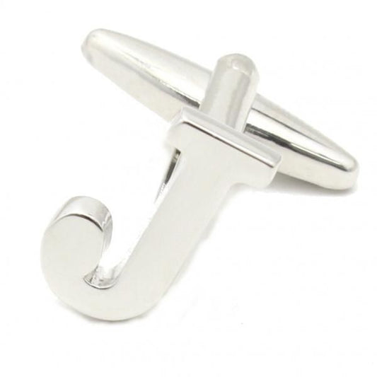 【バラ売り】シルバー・アルファベット【J】カフス(カフリンクス/カフスボタン)