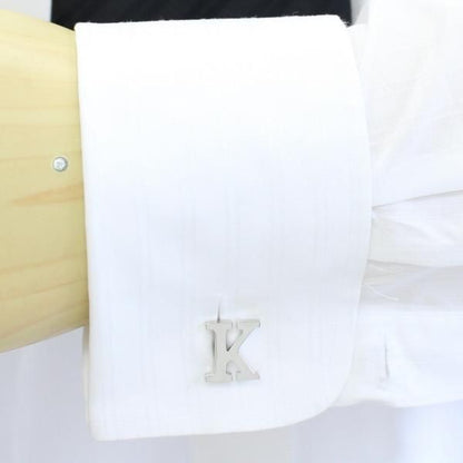 【バラ売り】シルバー・アルファベット【K】カフス(カフリンクス/カフスボタン)