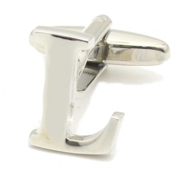 【バラ売り】シルバー・アルファベット【L】カフス(カフリンクス/カフスボタン)