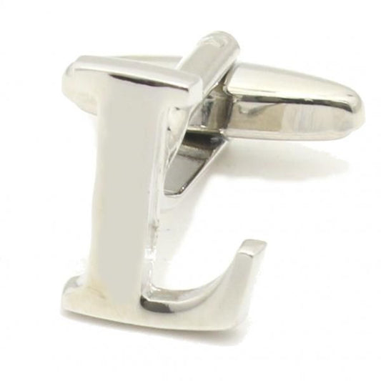 【バラ売り】シルバー・アルファベット【L】カフス(カフリンクス/カフスボタン)