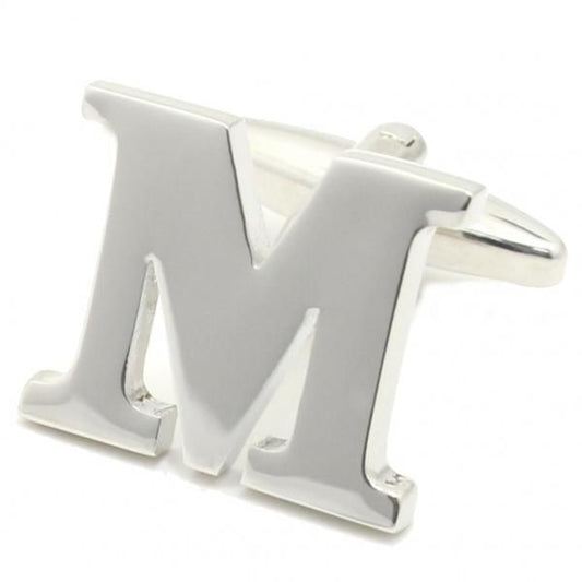 【バラ売り】シルバー・アルファベット【M】カフス(カフリンクス/カフスボタン)