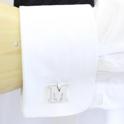 【バラ売り】シルバー・アルファベット【M】カフス(カフリンクス/カフスボタン)
