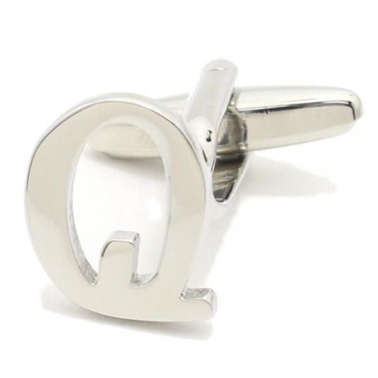 【バラ売り】シルバー・アルファベット【Q】カフス(カフリンクス/カフスボタン)