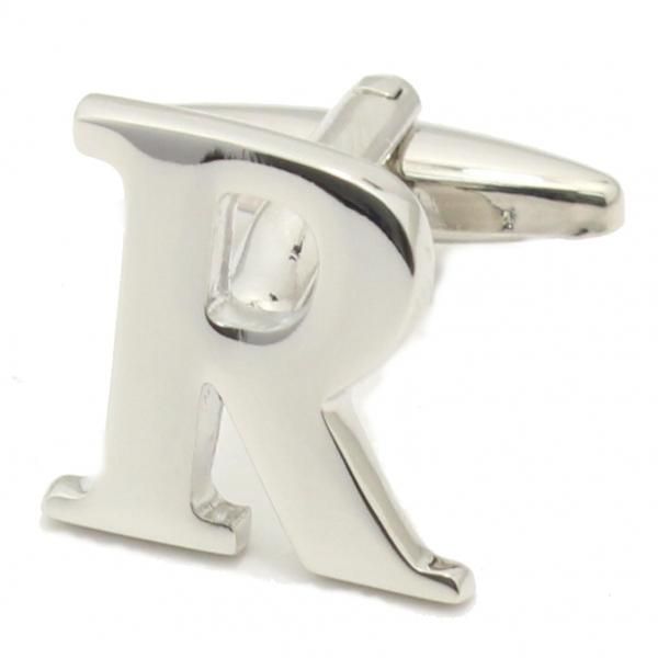 【バラ売り】シルバー・アルファベット【R】カフス(カフリンクス/カフスボタン)