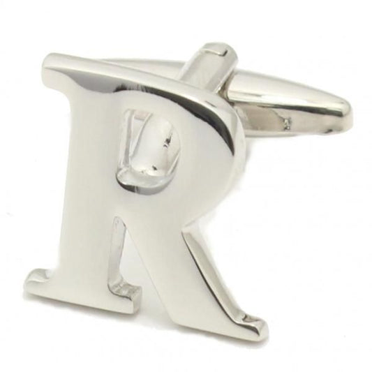 【バラ売り】シルバー・アルファベット【R】カフス(カフリンクス/カフスボタン)