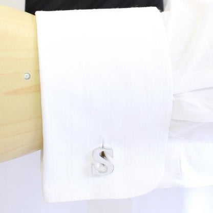 【バラ売り】シルバー・アルファベット【S】カフス(カフリンクス/カフスボタン)