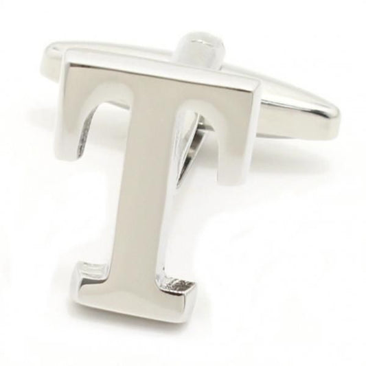 【バラ売り】シルバー・アルファベット【T】カフス(カフリンクス/カフスボタン)