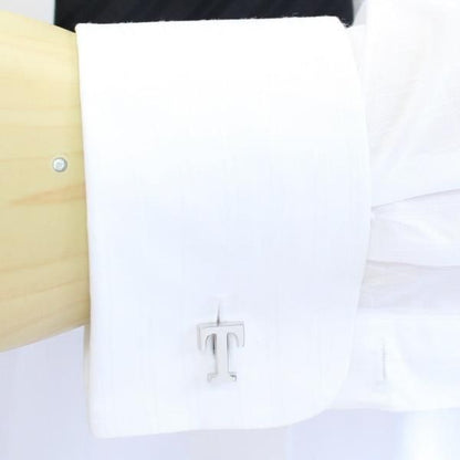 【バラ売り】シルバー・アルファベット【T】カフス(カフリンクス/カフスボタン)