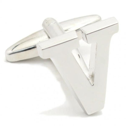 【バラ売り】シルバー・アルファベット【V】カフス(カフリンクス/カフスボタン)