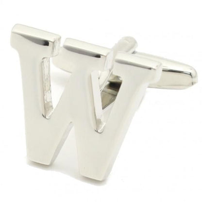 【バラ売り】シルバー・アルファベット【W】カフス(カフリンクス/カフスボタン)