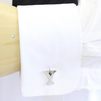 【バラ売り】シルバー・アルファベット【Y】カフス(カフリンクス/カフスボタン)