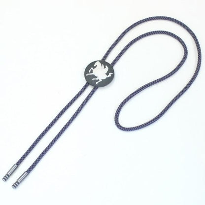 取寄品【陶華・TOHCA】ラウンド・ペガサスカメオ・グレーのループタイ(ポーラー・タイ)