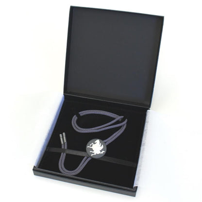 【陶華・TOHCA】台形・鳳凰フェニックス・ブルーのループタイ(ポーラー・タイ)