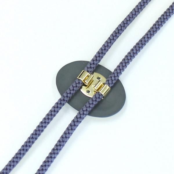 【陶華・TOHCA】オーバル・白鳥と車・グレーのループタイ(ポーラー・タイ)