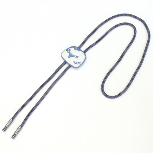 【陶華・TOHCA】台形・龍ドラゴン・ブルーのループタイ(ポーラー・タイ)