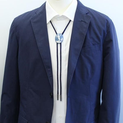 【陶華・TOHCA】オーバル・テニスプレイヤー・ブルーのループタイ(ポーラー・タイ)