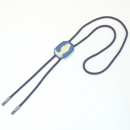 【陶華・TOHCA】八角形・英国スタイルのゴルフ紳士・ブルーのループタイ(ポーラー・タイ)