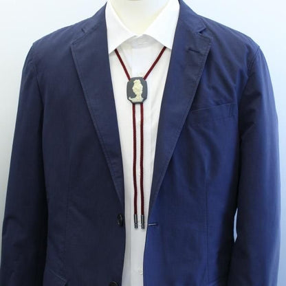 【陶華・TOHCA】八角形・英国スタイルのゴルフ紳士・グレーのループタイ(ポーラー・タイ)