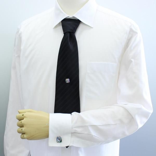 全2色・ムラーノ・ベネチアンガラス・モザイク・ムッリーネ・マットのタイタック(ピンブローチ)