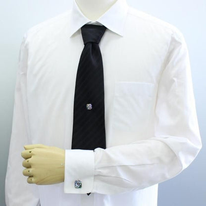 全2色・ムラーノ・ベネチアンガラス・モザイク・ムッリーネ・マットのタイタック(ピンブローチ)