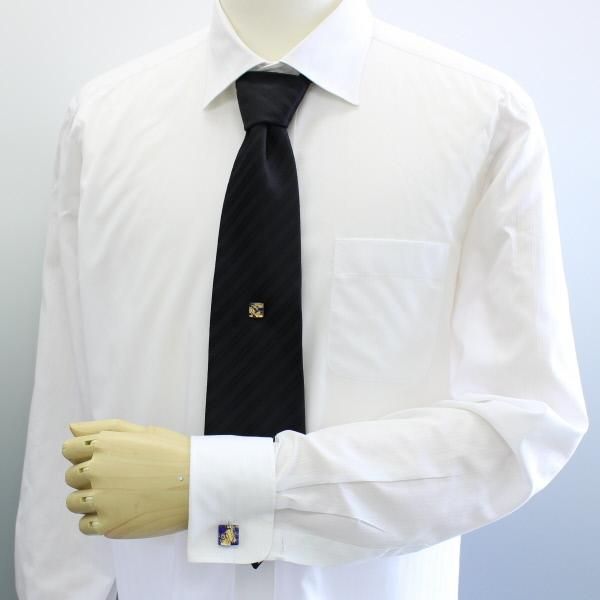 全2色・ムラーノ・ベネチアンガラス・ゴールド×ブルーのタイタック(ピンブローチ)