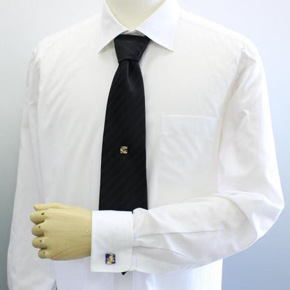 全2色・ムラーノ・ベネチアンガラス・ゴールド×ブルーのタイタック(ピンブローチ)