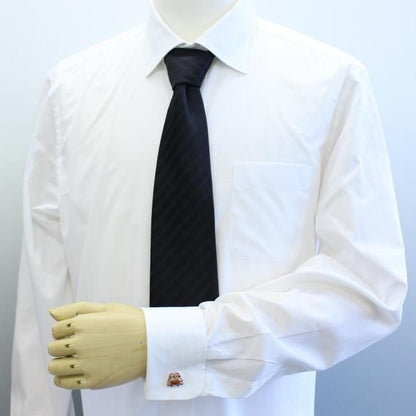 【JanLeslie】シルバー・オレンジグラデーション・蟹のカフス(カフリンクス/カフスボタン)