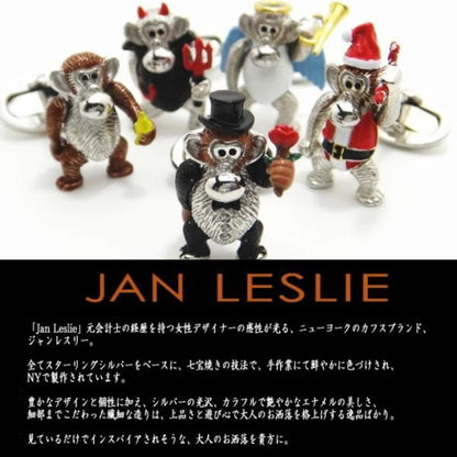 【JanLeslie】シルバー・オレンジグラデーション・蟹のカフス(カフリンクス/カフスボタン)