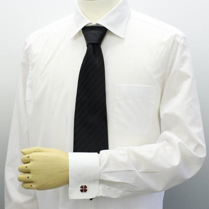 ラッキーを呼ぶ四葉のクローバー・レッドのカフス(カフリンクス/カフスボタン)